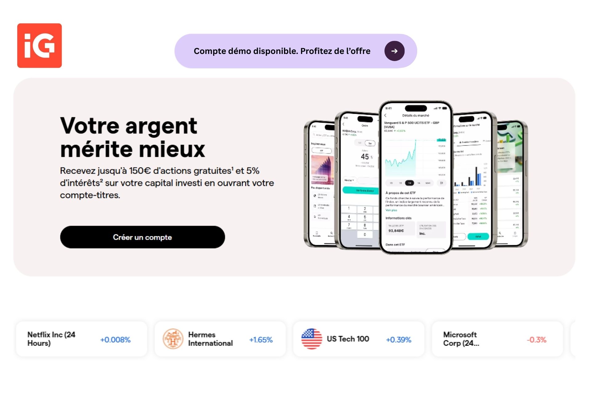 Plateforme IG Trading - Interface de trading en ligne